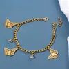 Link Bracelets Simple Butterfly For Women High Quality Bead Charm Bracelet Bangle Alloy Chain Wristband Jewelry Femme Pulseras Bijoux