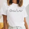 Kobiety koszulki kobiety ptak proste damskie akwarela 90s Casualne kobiece ubrania Tops Druku