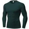 Koszulki biegowe plus wielkość długiego rękawu Mens T Shirt Fitness Gym Odzież 2023 Summer Sports Szybkie sucha