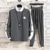 Herrtröjor 2023 Våren och hösten långärmad pojke sport casual kostym tonårsstudent trend koreansk hoodie-dräktstorlek M-3XL