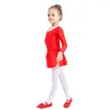 Scenkläder ensnovo långärmad spandex Gymnastik Leotard Girls Ballet Dancing Dress Kids Dance Skating Dresses