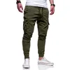 Herrbyxor vår 2023 baggy pocket casual multi color lös lanyard solid utomhus leggings jogging mode 230106