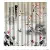 Gardin klassisk heminredning 3d kinesisk färgmålning säng rum levande kontor el cortinas blackout tyg