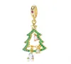 Nuova collezione natalizia Ciondoli perline in argento sterling S925 adatti per bracciale Pandora Collana Bracciale fai da te Accessori Perline Albero di Natale