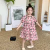 Dziewczyna sukienki Mila Chou 2023 Summer Rose Sukienka Rose Baby Kids Krótkie rękawki dla dzieci dla dzieci 2-8 lat
