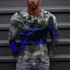 Men's T Shirts Casual Top Shirt Street 3D Digital Printed Tops Round Neck Long Sleeve Warm Soft Daily Winter Blouses For Men