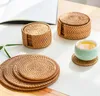 Tovagliette LuanQI 1PC Rattan Tovaglietta Pad Sottobicchieri Tazza da cucina Tovagliette rotonde Isolamento resistente alle alte temperature