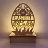 Happy Easter Party Tabletop Decoration Wood Diy LED Easter Desktop Ornament Farmhouse Outdoor Yard Yard Decor