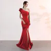 Party Dresses Beauty-Emily Dress 2023 Women Evening Long Mermaid ED16023 Formal Gowns Satin One Shoulder Split Prom Floor-Length