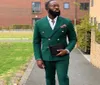 Dark Green Slim Fit Wedding Men Suits Groom Tuxedos Double Breasted Bridegroom Wear 2PCSJacketPants Custume Homme9696241