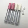 Tube de brillant à lèvres vide de 2,5 ml Tubes d'emballage ronds transparents pour le soin des lèvres avec baguette rechargeable Couvercle blanc noir DIY Conteneur de maquillage BH8227 TYJ