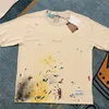 Men's T-shirts t Shirts Trendy x Galleryes Loose and Women's Beige Speckled Embroidery Short Sleeves Fashion T-shirt