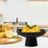 Plates Bowl Ceramic Stand Fruit Cake Tray Plate Serving Dessert Black Display Holder Decorative Decor Footed For Snack Candy Bowls