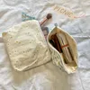 Sacs à cosmétiques en tissu de coton pour femmes, sac à fleurs, toile à fermeture éclair, pochette de maquillage, organisateur de lavage de voyage, étui de beauté