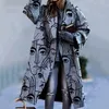 Women's Wool Blends 2023 Autumn Winter Long Woolen Coat Solid Color Temperament Pendlar Bältlöst lapel Löst passande gröna kläder