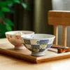 Skålar japansk stil sakura par skål keramik för kök bordsartiklar vaisselle hushåll liten singel ris porslin