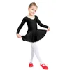 Stage Wear Envovo Long Rleeve Spandex Gymnastics Leotard Girls Balet Dancing Dancing