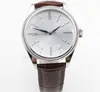 2023 U1 de alta qualidade AAA Cellini 50509 Couro mec￢nico masculino rel￳gio de prata Selta Brown Strap Series autom￡tica Dial MechainCal Men Watches Male Wristwatches