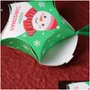 Confezioni regalo Scatole di caramelle natalizie creative Mini Natale Vacanze Stelle Nastri Imballaggio adorabile Pacchetto di cottura colorato Decorazioni per feste Dr Dhs8G