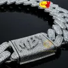 Большое тяжелое мужское ожерелье Silver 925 Iced Out VVS Moissanite Baguette Diamond Hip Hop Iced Out Cuban Link Chain9012594
