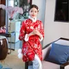 Ethnic Clothing Winter Year Embroidered Hair Long Sleeve Thicken Improved Cheongsam Small Jacket Windbreaker Tang Suit Cotton