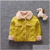 Jackets Baby Girls Boys Casual Winter Warm Jacket For Kids Plush Cotton Coat Children Lapel Outerwear 03 Y Toddler Christmas Clothes Dholi