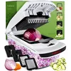 Fullstar Légumes Chopper Spiralizer Légumes Trancheuse Oignon avec Conteneur Pro Food Black Slicer Dicer Cutter 4 Lames 0107