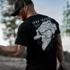 Mäns t-shirts till Valhalla American Beard Warrior Tactical Skull T 100% Cotton Short Sleeve O-Neck T-shirt Casual Mens Top 230106