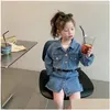 Girl'S Dresses Fall Kids Girls Dress Clothes Blue Denim Jacket Skirt Toddler Skirts Outfit Clothing 1584 Z2 Drop Delivery Baby Matern Dhvje