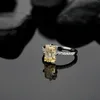 Pierścienie klastrowe moda 925 srebrna pierścień srebrny stworzył cytrynowy szafir szaleńca Diamond Wedding dla kobiet drobna biżuteria