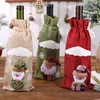 Kerstdecoraties Xmas Wine Bottle Cover Snowman Santa Claus Elk Jaar Geschenktas Tabel Ornament Decoratie voor thuisfeestdiner