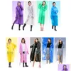 Regnrockar huva eva regnrock unisex vattentät poncho lång vindtät utomhus vandring transparent regnrock mode bärbar regnkläder dhwz5