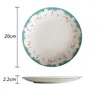 Plates Floral Garden Style Ceramic Plate Creative Home Dessert Hand Painted Cold Dish Pasta Cake Salad Tableware
