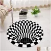 Carpets Black And White Stereo Vision Carpet Living Room Doormat Coffee Table Sofa Blanket Illusion Drop Delivery Home Garden Textile Dhgv9