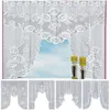 Gordijn 1 stks Warp gebreide raam sjaal SCARF Lace Coffee vintage stijl woonkamer winkel laag decoratief