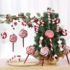 Dekoracje świąteczne Candy Cane Ozdoby Glitter iskrzące drzewo wiszące fałszywe pędy rzemiosła