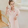 Vestidos de menina Bebezoo Cotton Baby Summer Girls Roupes Puff Sleeve A-Line Dress para 3-8 anos de roupa para crianças roupas