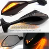 2 X Motorcycle LED Turn Lights Side Mirrors For SUZUKI GSX R1000 K7 GSXR 1000 CC 1000CC GSXR1000 07 08 2007 2008 Carbon Turn Signal Indicators Rearview Mirror 6 Colors