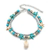 Anklets Bohemian Multiple Layers Starfish Shell For Women Vintage Boho Beads Chain Anklet Bracelet Beach Jewelry