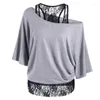 Women's T Shirts Summer Large Size Casual T-shirts 7xl 6xl 5xl 4xl Fashion Ladies Lace Tank Top Sexig Diagonal Collar Doll Hylsa