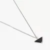 Womens Mens Luxury Designer Necklace Chain Fashion Jewelry Gold and silver Black White P Triangle Pendant Design Party Hip Hop Pun286I