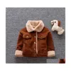 Jackets Baby Girls Boys Casual Winter Warm Jacket For Kids Plush Cotton Coat Children Lapel Outerwear 03 Y Toddler Christmas Clothes Dholi