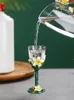 Vinglas med kreativ emaljglas kopp retro bägge kristall koppar set champagne cocktail bröllop dricka ware ware