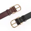 Belts Retro Unisex Belt Fashion Imitation Leather Alloy Pin Buckle Men Trend Business Affairs Simple Casual