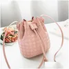 Purse Fashion Kids Diamond Plaid Embossing Girls Pu Leater Bucket Bag Designer Children Messenger Lipstick Bags Women Mini Wallet 30 Dhixv