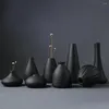 Vases Vase de fleur en céramique noire Arrangement Petit pot de jardinière Accueil Décoration de jardin Conteneur de table