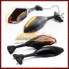 2 X Motorcycle LED Turn Lights Side Mirrors For Aprilia RS4 RS 125 RS125 06 07 08 09 10 11 2006 2007 2008 2010 2011 Carbon Turn Signal Indicators Rearview Mirror 6 Colors