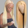 Nxy Lace Wigs 13x4 Blonde Front Straight Straight Human Hair for Black Women Preucked Brazilian 30 Inch 613 HD Frontal 230106