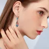 Pendientes de aro con forma de corazón para mujer, gota acrílica, bohemio, colorido, colgante geométrico