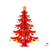 Christmas Decorations Decor Crafts 3D Wooden Assembling Tree Home Bedroom Year Education Gift Decoration Wall Hanging Xmas Handmad1 Dh4Bw
